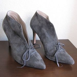 Pour La Victoire Grey Suede Pointy Toe Bootie